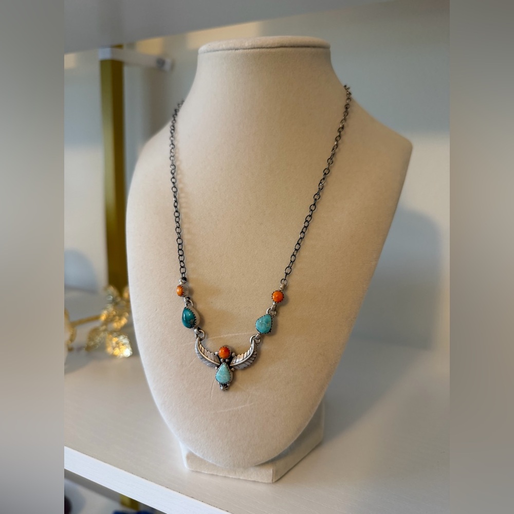 Multistone Turquoise & Sterling Silver Necklace